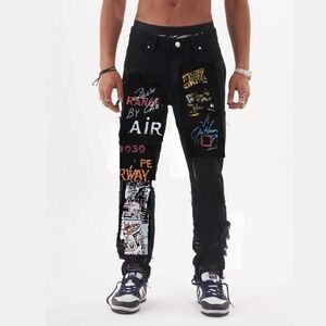 Men's Streetwear Graffiti Jeans